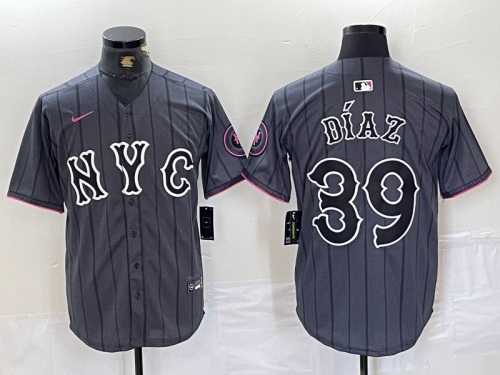 Men's New York Mets #39 Edwin Diaz Gray 2024 City Connect Cool Base Jersey