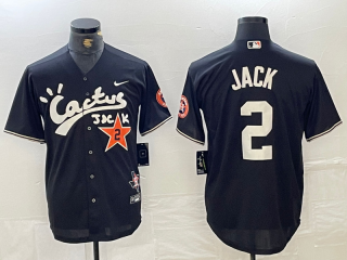 Men's Houston Astros #2 Alex Bregman Black Cactus Jack Vapor Premier Stitched Baseball Jersey