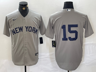 Men's New York Yankees #15 Thurman Munson Grey Stitched Nike Cool Base Jersey