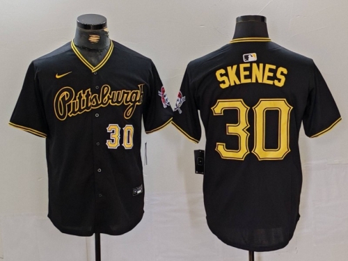 Mens Pittsburgh Pirates #30 Paul Skenes Nike Black Cool Base Jersey