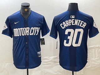 Men's Detroit Tigers #30 Kerry Carpenter 2024 Navy City Connect Cool Base Limited Stitched Jersey