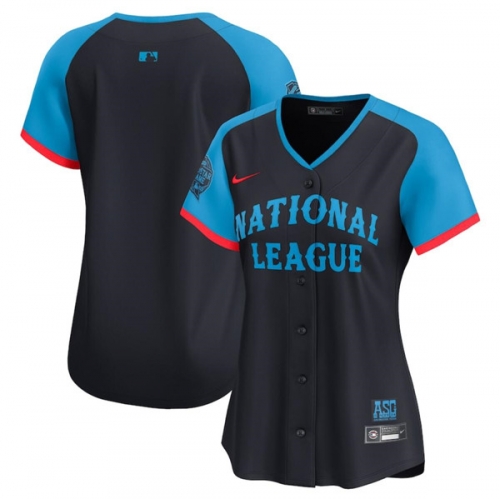 Women's National League Blank Navy 2024 All-Star Limited Stitched Baseball Jersey(Run Small)