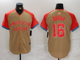 Men's Boston Red Sox #16 Jarren Duran Cream 2024 All Star Limited Stitched Jersey