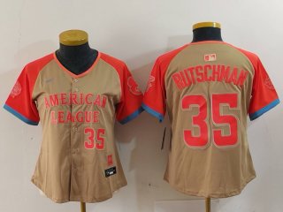 Women's Baltimore Orioles #35 Adley Rutschman Number Cream 2024 All Star Limited Stitched Jersey