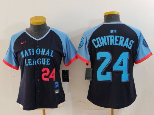 Women's Milwaukee Brewers #24 William Contreras Navy 2024 All Star Limited Stitched Jerseys