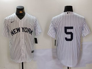 Men's New York Yankees #5 Joe DiMaggio White No Name Cool Base Stitched Jersey