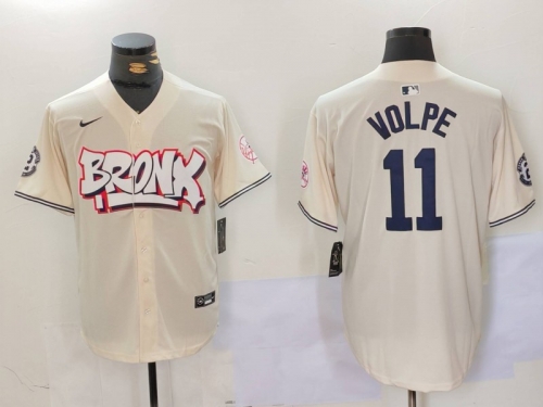 Men's New York Yankees #11 Anthony Volpe Cream Limited Stitched Baseball Jersey