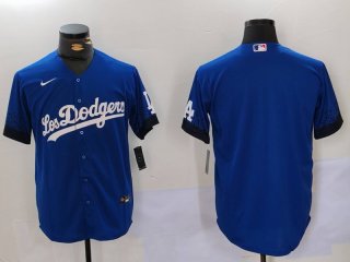 Men's Los Angeles Dodgers Blank Blue City Connect Cool Base Stitched Baseball Jersey