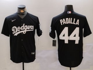 Men's Los Angeles Dodgers #44 Vicente Padilla Black Cool Base Stitched Jersey