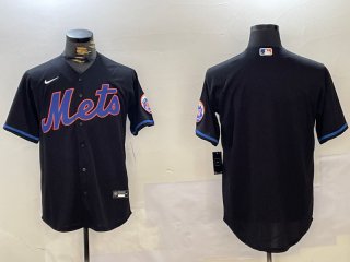 Men's New York Mets Team Big Logo Graphite 2024 City Connect Limited Stitched Baseball Jersey