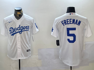 Men's Los Angeles Dodgers #5 Freddie Freeman White Cool Base Jersey