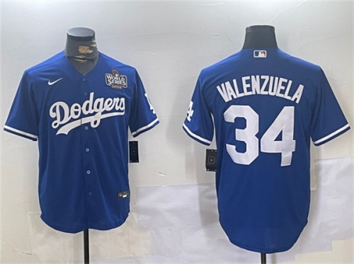 Men's Los Angeles Dodgers #34 Toro Valenzuela Royal 2024 World Series Cool Base Stitched Baseball Jersey