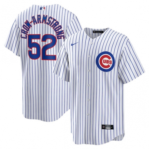 Men's Chicago Cubs #52 Pete Crow-Armstrong White 2024 Cool Base Stitched Baseball Jersey