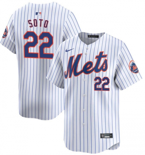 Men's New York Mets #22 Juan Soto White Home Limited Stitched Baseball Jersey