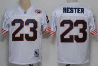 Chicago Bears #23 Devin Hester White Throwback With Bear Patch Jersey