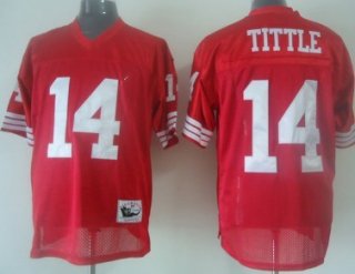 San Francisco 49ers #14 Y.A.Tittle Red Throwback Jersey