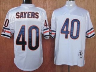 Chicago Bears #40 Gale Sayers White Throwback Jersey