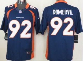 Nike Denver Broncos #92 Elvis Dumervil Blue Limited Jersey