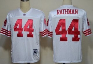 San Francisco 49ers #44 Tom Rathman White Throwback Jersey