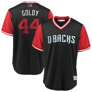 Men's Arizona Diamondbacks 44 Paul Goldschmidt Goldy Majestic Black 2018 Players' Weekend Cool Base Jersey