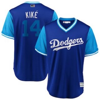 Men's Los Angeles Dodgers 14 Enrique Hernandez Kiké Majestic Royal 2018 Players' Weekend Cool Base Jersey