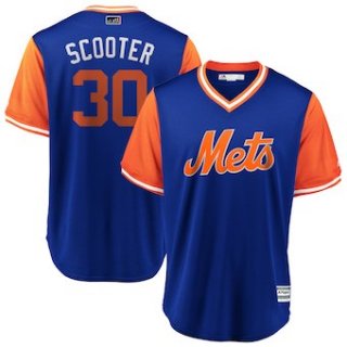 Men's New York Mets 30 Michael Conforto Scooter Royal 2018 Players' Weekend Cool Base Jersey