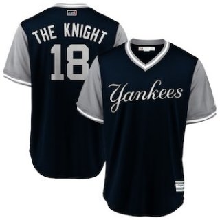 Men's New York Yankees 18 Didi Gregorius The Knight Majestic Navy 2018 Players' Weekend Cool Base Jersey