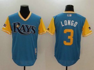 Tampa Bay Rays 3 Evan Longoria Longo Majestic Light Blue 2018 Players Weekend Authentic Jersey