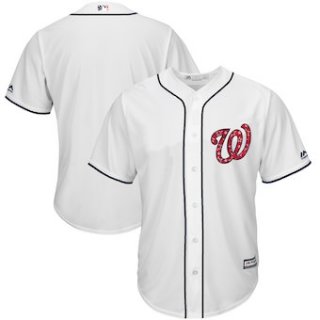 Washington Nationals Majestic Blank White 2018 Stars & Stripes Cool Base Team Jersey