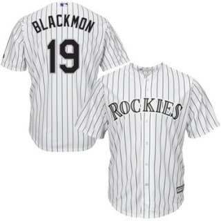 Men's Colorado Rockies 19 Charlie Blackmon White Cool Base Jersey