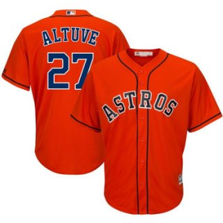 Men's Houston Astros 27 Jose Altuve Orange Cool Base Jersey