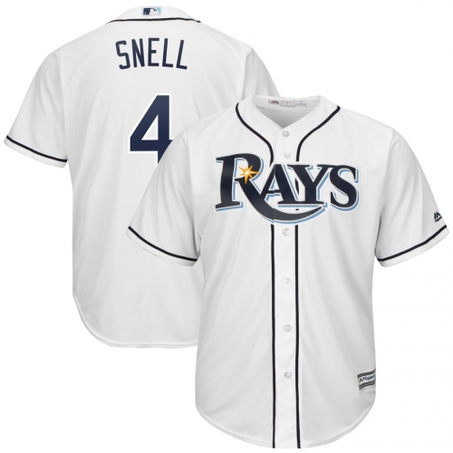 Men's Tampa Bay Rays 4 Blake Snell White Cool Base Jersey