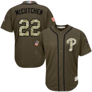 Men's Philadelphia Phillies #22 Andrew McCutchen Green Salute to Service Stitched Baseball Jersey