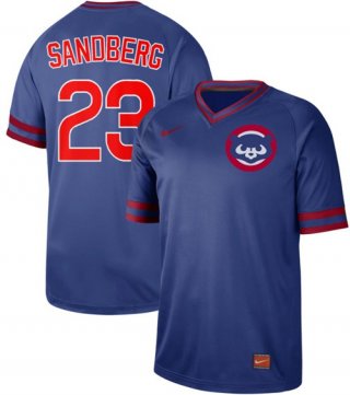 Cubs #23 Ryne Sandberg Royal Authentic Cooperstown Collection Stitched Baseball Jersey