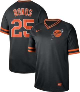 Giants #25 Barry Bonds Black Authentic Cooperstown Collection Stitched Baseball Jersey