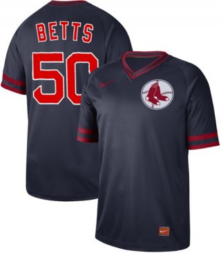 Red Sox #50 Mookie Betts Navy Authentic Cooperstown Collection Stitched Baseball Jersey