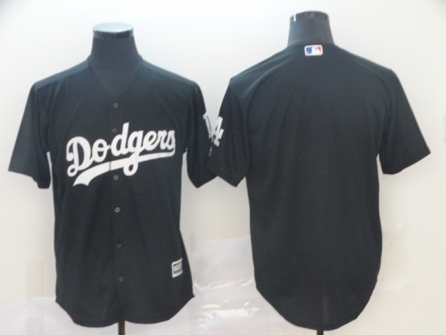 Men's Los Angeles Dodgers Blank Black Turn Back The Clock Cool Base Jersey