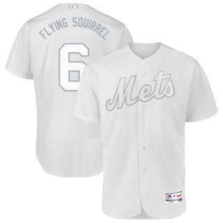 Men's New York Mets 6 Jeff McNeil Flying Squirrel White 2019 Players' Weekend Authentic Player Jersey