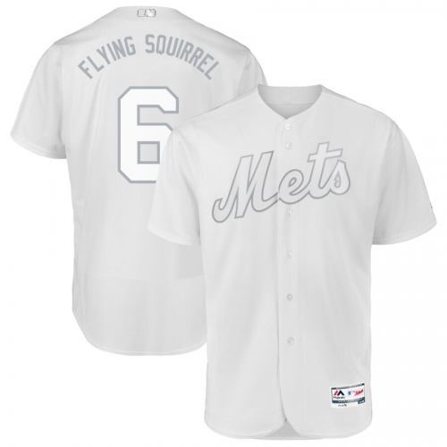 Men's New York Mets 6 Jeff McNeil Flying Squirrel White 2019 Players' Weekend Authentic Player Jersey