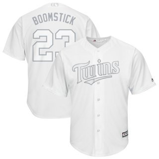 Men's Minnesota Twins 23 Nelson Cruz Boomstick White 2019 Players' Weekend Player Jersey