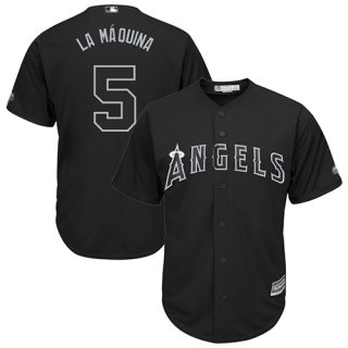 Angels of Anaheim #5 Albert Pujols Black La Maquina Players Weekend Cool Base Stitched Baseball Jersey