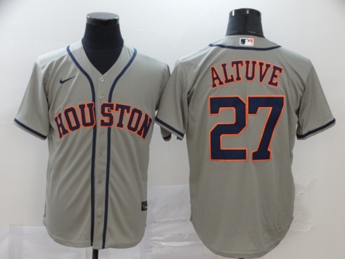 Men's Houston Astros #27 Jose Altuve Gray Stitched MLB Cool Base Nike Jersey