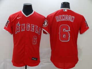 Men's Los Angeles Angels #6 Anthony Rendon Red Stitched MLB Flex Base Nike Jersey