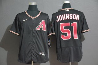 Men's Arizona Diamondbacks #51 Randy Johnson Black Stitched Nike MLB Flex Base Jersey