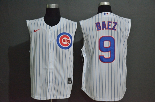 Men's Chicago Cubs #9 Javier Baez White 2020 Cool and Refreshing Sleeveless Fan Stitched MLB Nike Jersey