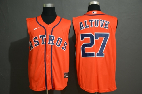 Men's Houston Astros #27 Jose Altuve Orange 2020 Cool and Refreshing Sleeveless Fan Stitched MLB Nike Jersey