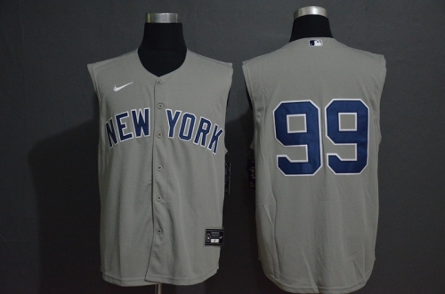 Men's New York Yankees #99 Aaron Judge Grey 2020 Cool and Refreshing Sleeveless Fan Stitched MLB Nike Jersey