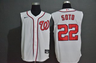 Men's Washington Nationals #22 Juan Soto White 2020 Cool and Refreshing Sleeveless Fan Stitched MLB Nike Jersey