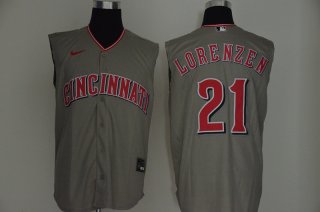 Men's Cincinnati Reds #21 Michael Lorenzen Gray 2020 Cool and Refreshing Sleeveless Fan Stitched MLB Nike Jersey