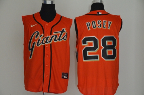 Men's San Francisco Giants #28 Buster Posey Orange 2020 Cool and Refreshing Sleeveless Fan Stitched MLB Nike Jersey